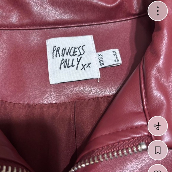 Princess Polly Deep Red Leather Jacket - Picture 4 of 4